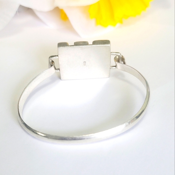 UNIQUE VINTAGE MULTI STONES SOUTHWESTERN STERLING SILVER BRACELET - Picture 3 of 4